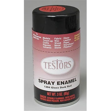 Testors Spray Paint, Red, Gloss, 3 oz TES1204T